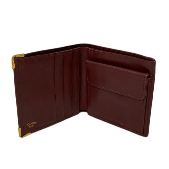 Cartier Must Line - Bordeaux Leather Bifold Wallet 118-081125 - Picture 5 of 9
